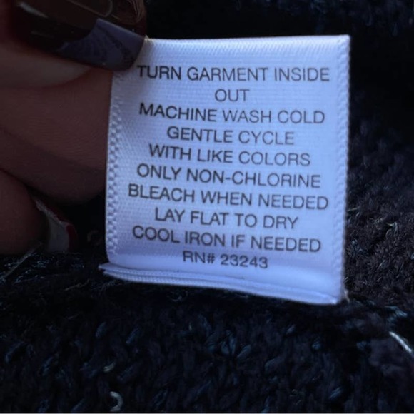 Soho Sweater Womens Small Blue Sparkle Back Tie Scoop 3/4 Sleeve - Picture 6 of 6